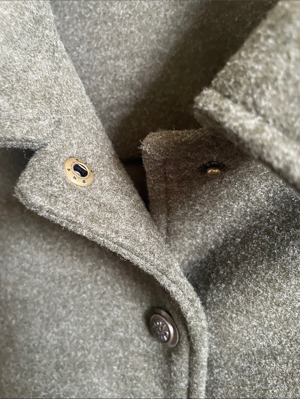 croft & barrow Olive Green Button-Front Pea Coat - Picture 10 of 12